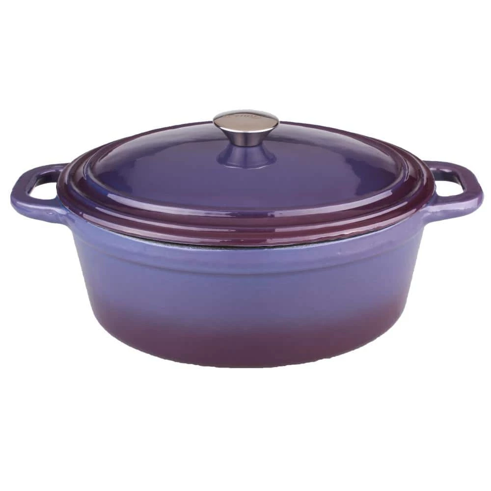 Neo 8 Qt. Oval Cast Iron Purple Casserole Dish with Lid by BergHOFF 1 Neo 8 Qt. Oval Cast Iron Purple Casserole Dish with Lid by BergHOFF