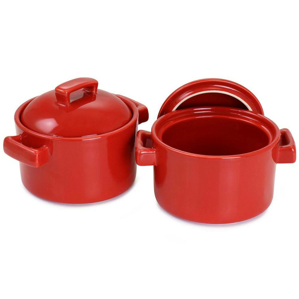 2-Piece 6 Inch Red Casserole and Lid Bakeware Set by MARTHA STEWART 2 2-Piece 6 Inch Red Casserole and Lid Bakeware Set by MARTHA STEWART - Image 2
