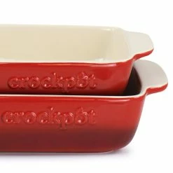 Artisan 2-Piece Stoneware Baking Pan Set in Gradient Red by Crock-Pot -Cheap Bakeware Store red crock pot bakeware sets 985117998m 1f 1000