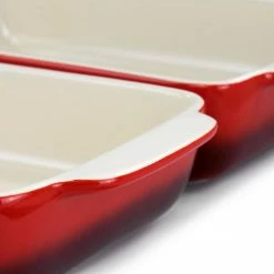 Artisan 2-Piece Stoneware Baking Pan Set in Gradient Red by Crock-Pot -Cheap Bakeware Store red crock pot bakeware sets 985117998m 44 1000