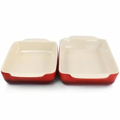 Artisan 2-Piece Stoneware Baking Pan Set in Gradient Red by Crock-Pot -Cheap Bakeware Store red crock pot bakeware sets 985117998m 4f 1000