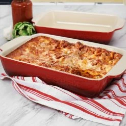 Artisan 2-Piece Stoneware Baking Pan Set in Gradient Red by Crock-Pot -Cheap Bakeware Store red crock pot bakeware sets 985117998m 76 1000