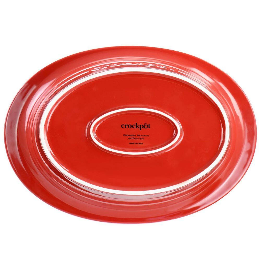 Appleton 2 qt. Oval Stoneware Casserole Dish in Red with Glass Lid by Crock-Pot 3 Appleton 2 qt. Oval Stoneware Casserole Dish in Red with Glass Lid by Crock-Pot - Image 3