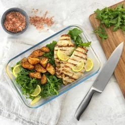 Joyful 4-Piece Rectangle Glass Bakeware Containers Set with 4 Airtight Lids - Red by JoyJolt -Cheap Bakeware Store red joyjolt bakeware sets jw10516 1f 1000