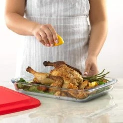 Joyful 4-Piece Rectangle Glass Bakeware Containers Set with 4 Airtight Lids - Red by JoyJolt -Cheap Bakeware Store red joyjolt bakeware sets jw10516 76 1000