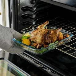 Joyful 4-Piece Rectangle Glass Bakeware Containers Set with 4 Airtight Lids - Red by JoyJolt -Cheap Bakeware Store red joyjolt bakeware sets jw10516 fa 1000