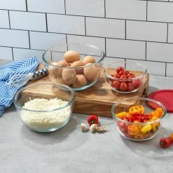 Joyful by Joyjolt Red 4-Glass Mixing Bowls Set With Airtight Lids -Cheap Bakeware Store red joyjolt mixing bowls jw10518 c3 1000