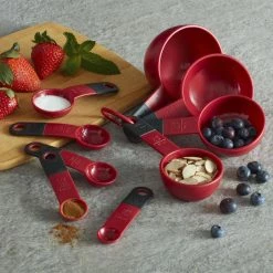 9-Piece Red Classic Measuring Cups And Spoons Set by KitchenAid -Cheap Bakeware Store red kitchenaid measuring cups measuring spoons ke475ohera 1f 1000