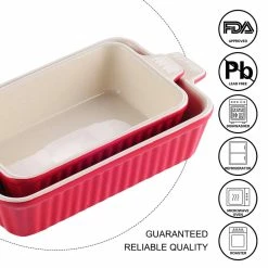 2-Piece Red Rectangle Porcelain Bakeware Set 9 in. and 11 in. Baking Dishes by MALACASA 11 2-Piece Red Rectangle Porcelain Bakeware Set 9 in. and 11 in. Baking Dishes by MALACASA -Cheap Bakeware Store red malacasa bakeware sets bake bake 029 a 4f 1000