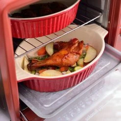 2-Piece Red Oval Porcelain Bakeware Set 12.75 in. and 14.5 in. Baking Pans by MALACASA -Cheap Bakeware Store red malacasa bakeware sets bake bake 033 b 4f 1000