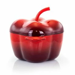 3 Qt. Pepper Shaped Enameled Cast Iron Casserole in Red by MegaChef 8 3 Qt. Pepper Shaped Enameled Cast Iron Casserole in Red by MegaChef -Cheap Bakeware Store red megachef casserole dishes 985112871m 4f 1000