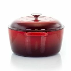 5 Qt. Round Enameled Cast Iron Casserole in Red with Lid by MegaChef 9 5 Qt. Round Enameled Cast Iron Casserole in Red with Lid by MegaChef -Cheap Bakeware Store red megachef casserole dishes 985112873m 1f 1000
