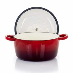 5 Qt. Round Enameled Cast Iron Casserole in Red with Lid by MegaChef 8 5 Qt. Round Enameled Cast Iron Casserole in Red with Lid by MegaChef -Cheap Bakeware Store red megachef casserole dishes 985112873m 4f 1000