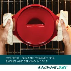 3-Piece Red Ceramics Bakeware Set with Lid by Rachael Ray -Cheap Bakeware Store red rachael ray bakeware sets 48422 4f 1000