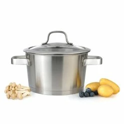 Essentials Manhattan 2.5 qt. 7 in. 18/10 SS Cov Casserole by BergHOFF -Cheap Bakeware Store silver berghoff casserole dishes 1101908 31 1000