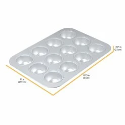 Commercial II 12-Cup Muffin Pan by Chicago Metallic -Cheap Bakeware Store silver chicago metallic cupcake pans muffin pans 49612 4f 1000
