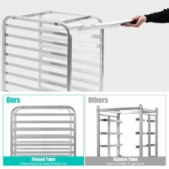 Aluminum 10 Sheet Bun and Sheet Pan Rack with Rolling Casters by ANGELES HOME -Cheap Bakeware Store silver cooling racks m44 8kc420 44 1000