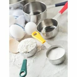 4-Piece Stainless Steel Measuring Cup Set by Fox Run -Cheap Bakeware Store silver fox run measuring cups measuring spoons 4839 31 1000