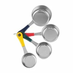 4-Piece Stainless Steel Measuring Cup Set by Fox Run -Cheap Bakeware Store silver fox run measuring cups measuring spoons 4839 a0 1000
