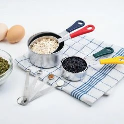 4-Piece Stainless Steel Measuring Cup Set by Fox Run -Cheap Bakeware Store silver fox run measuring cups measuring spoons 4839 c3 1000