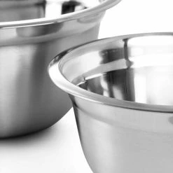 Rosamond 3-Piece Stainless Steel Mixing Bowl Set in Silver by Oster -Cheap Bakeware Store silver oster mixing bowls 985118818m 1f 1000
