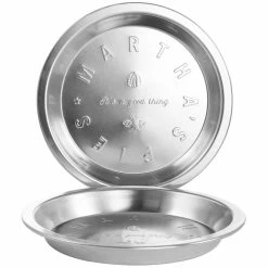 2-Piece Aluminum 9 in. Pie Pan Set in Silver by MARTHA STEWART