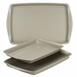 Nonstick Bakeware Cookie Pan Set, 3-Piece, Silver by Rachael Ray