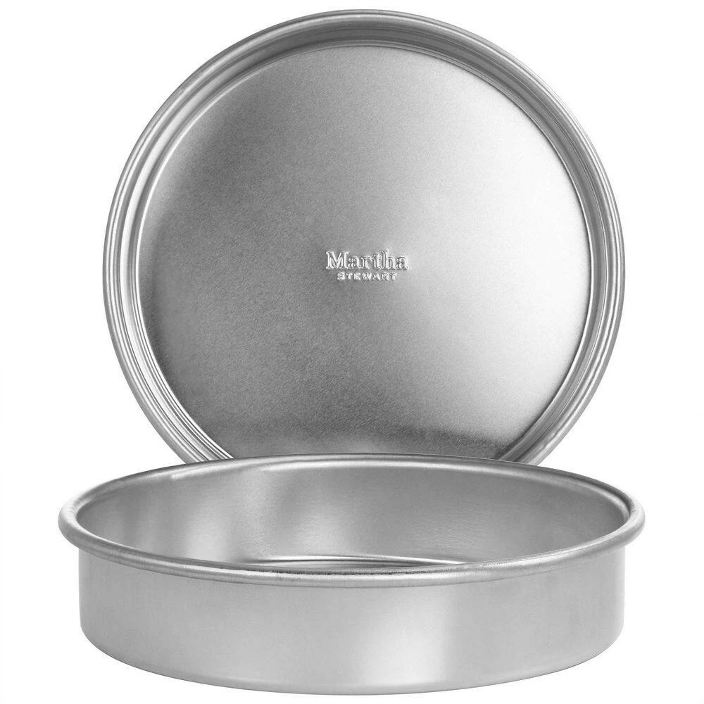 9 in. Aluminum Round Cake Pan 2-Piece Set in Silver by MARTHA STEWART 1 9 in. Aluminum Round Cake Pan 2-Piece Set in Silver by MARTHA STEWART