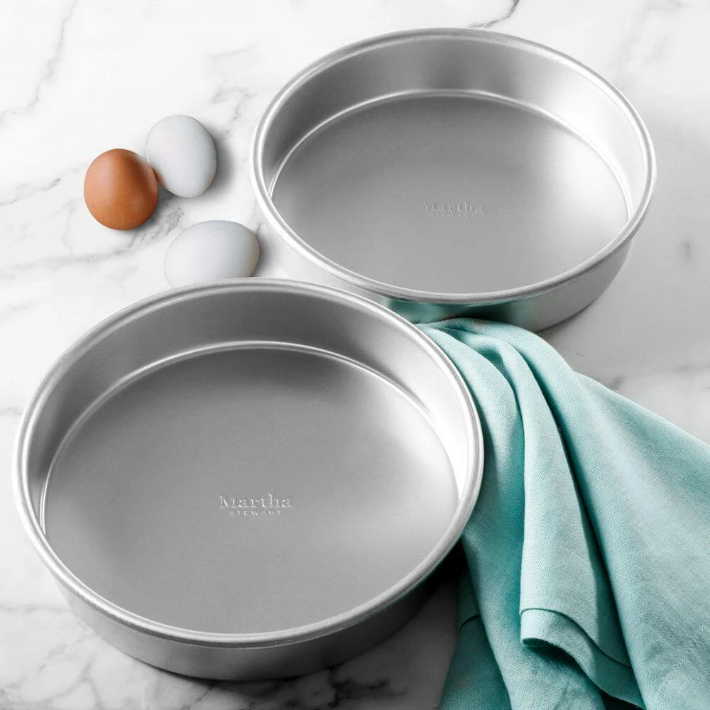 9 in. Aluminum Round Cake Pan 2-Piece Set in Silver by MARTHA STEWART 6 9 in. Aluminum Round Cake Pan 2-Piece Set in Silver by MARTHA STEWART - Image 6