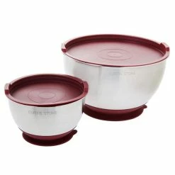 Stainless Steel Suctioning Mixing Bowl Set with Lids (Set of 2) by LEXI HOME