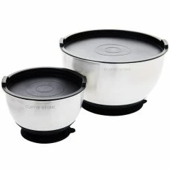 Stainless Steel Suctioning Mixing Bowl Set with Lids (Set of 2) by LEXI HOME
