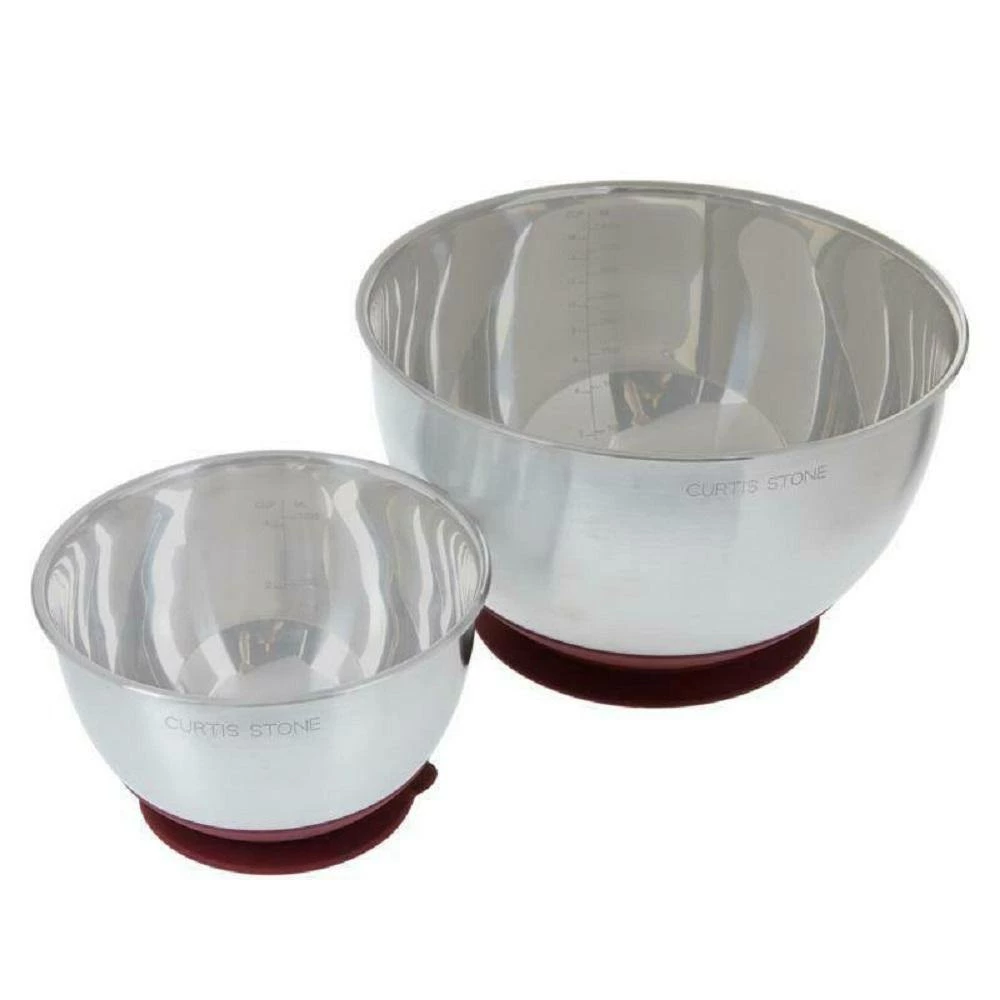 Stainless Steel Suctioning Mixing Bowl Set with Lids (Set of 2) by LEXI HOME 3 Stainless Steel Suctioning Mixing Bowl Set with Lids (Set of 2) by LEXI HOME - Image 3