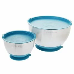 Stainless Steel Suctioning Mixing Bowl Set with Lids (Set of 2) by LEXI HOME