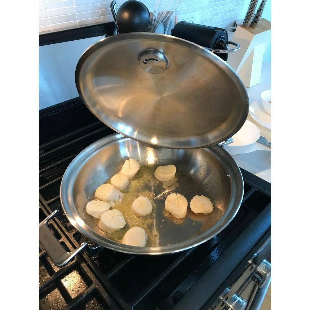 3 qt. Stainless Steel Dual-Handle Casserole Pan with Silicone Handles and Convenient Lid with Patented Rim Latch by Unbranded 4 3 qt. Stainless Steel Dual-Handle Casserole Pan with Silicone Handles and Convenient Lid with Patented Rim Latch by Unbranded - Image 4