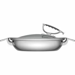 3 qt. Stainless Steel Dual-Handle Casserole Pan with Silicone Handles and Glass Lid with Convenient Rim Latch by Unbranded -Cheap Bakeware Store stainless steel casserole dishes ccb 4003 12 4f 1000