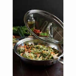 3 qt. Stainless Steel Dual-Handle Casserole Pan with Silicone Handles and Glass Lid with Convenient Rim Latch by Unbranded -Cheap Bakeware Store stainless steel casserole dishes ccb 4003 12 77 1000