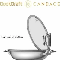 3 qt. Stainless Steel Dual-Handle Casserole Pan with Silicone Handles and Glass Lid with Convenient Rim Latch by Unbranded -Cheap Bakeware Store stainless steel casserole dishes ccb 4003 12 a0 1000