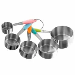 5-Piece Stainless Steel with Silicone Measuring Cup Set by Classic Cuisine