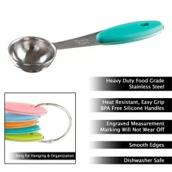 5-Piece Stainless Steel with Silicone Measuring Spoon Set by Classic Cuisine 8 5-Piece Stainless Steel with Silicone Measuring Spoon Set by Classic Cuisine -Cheap Bakeware Store stainless steel classic cuisine measuring cups measuring spoons hw031032 4f 1000