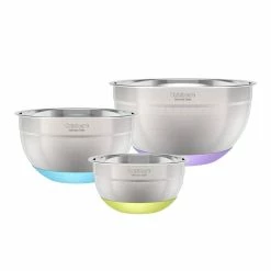 Set of 3 Stainless Steel Mixing Bowls with Non-slip Base by Cuisinart