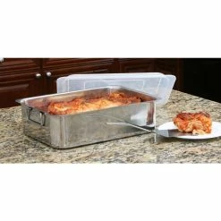 4-Piece All-in-one Stainless Steel Roaster and Lasagna Pan with Plastic Cover by ExcelSteel -Cheap Bakeware Store stainless steel excelsteel bakeware sets 531 31 1000