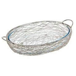 Nest Oval Baker with Glass Insert by Godinger