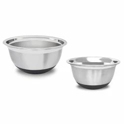 4.5 Qt.,, 4 Qt., 2-Piece Stainless Steel Mixing Bowl Set with Silicone Base by Unbranded