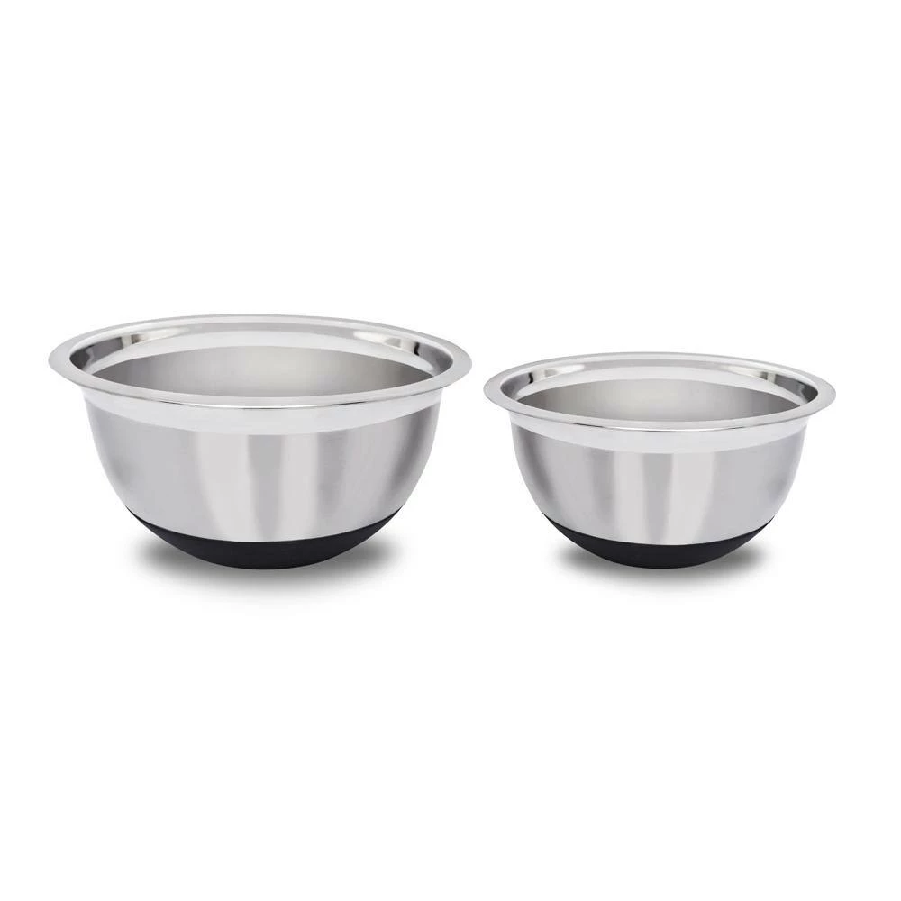 4.5 Qt.,, 4 Qt., 2-Piece Stainless Steel Mixing Bowl Set with Silicone Base by Unbranded 3 4.5 Qt.,, 4 Qt., 2-Piece Stainless Steel Mixing Bowl Set with Silicone Base by Unbranded - Image 3