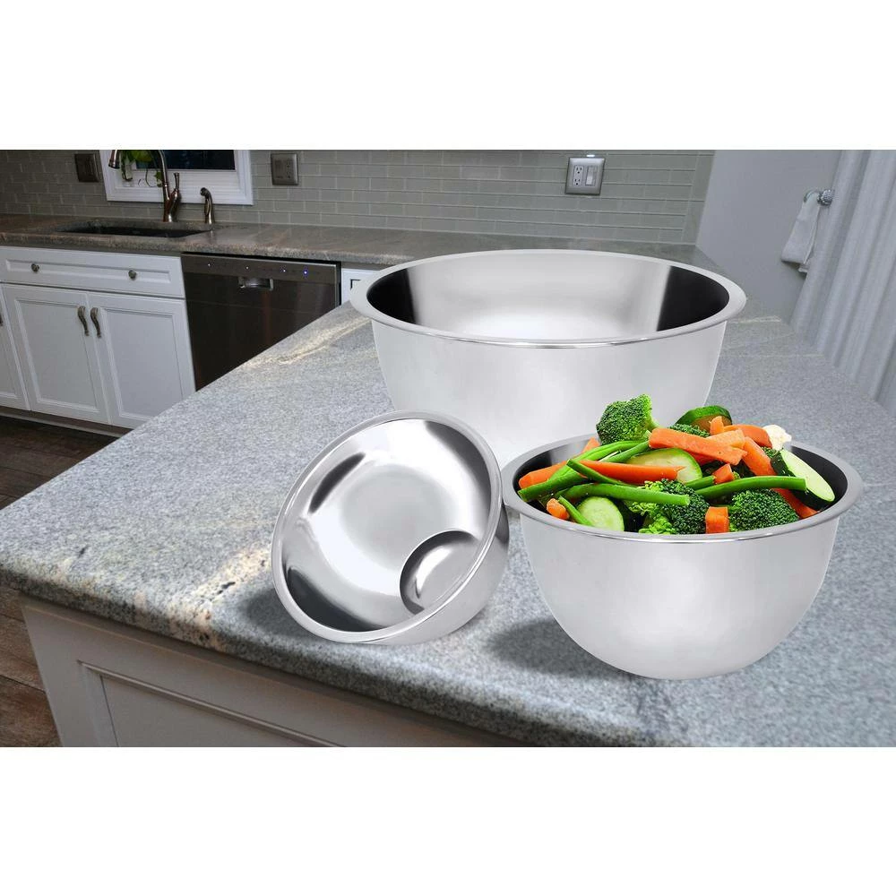 5.2 Qt.,, 3.25 Qt.,, 1.25 Qt., 3-Piece Stainless Steel Mixing Bowl Set by Unbranded 7 5.2 Qt.,, 3.25 Qt.,, 1.25 Qt., 3-Piece Stainless Steel Mixing Bowl Set by Unbranded - Image 7