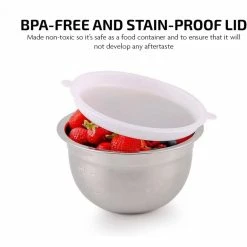 3-Piece Mixing Bowls with Lids Stainless Steel Kitchen Storage Bakeware Set by OVENTE 9 3-Piece Mixing Bowls with Lids Stainless Steel Kitchen Storage Bakeware Set by OVENTE -Cheap Bakeware Store stainless steel ovente mixing bowls bm46333s 4f 1000