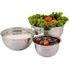 3-Piece Mixing Bowls with Lids Stainless Steel Kitchen Storage Bakeware Set by OVENTE