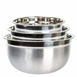 Heavy Duty Stainless Steel German 3 Large Nested Mixing Bowl Set by LEXI HOME -Cheap Bakeware Store stainless steel polish mixing bowls lb5274ss 4f 1000