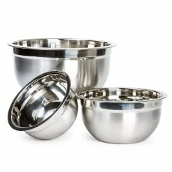 Heavy Duty Stainless Steel German 3 Large Nested Mixing Bowl Set by LEXI HOME