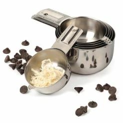 Endurance 6-Piece Stainless Steel Measuring Cup Set by RSVP International -Cheap Bakeware Store stainless steel rsvp international measuring cups measuring spoons ncp 6 4f 1000